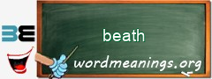 WordMeaning blackboard for beath